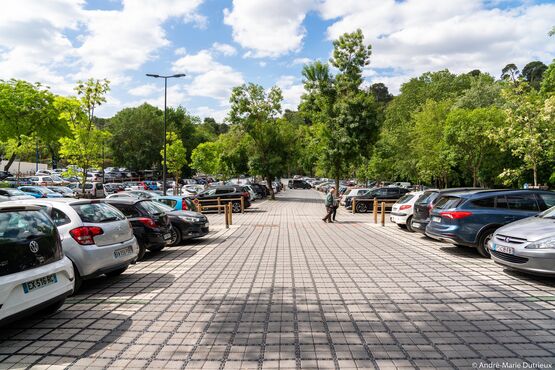  Système de pavage béton drainant sur dalle alvéolaires en matériau recyclé | ECOVEGETAL PAVE - ECOVEGETAL