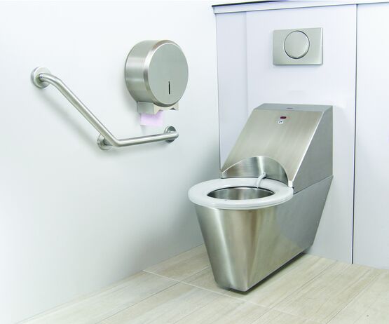 WC suspendu automatique hygiénique en inox pour PMR | Hygiseat inox PMR