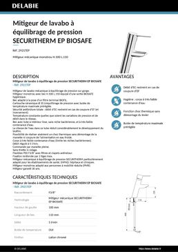 Mitigeur mécanique monotrou | Réf. 2921TEP