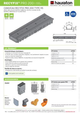 Caniveau en PE-PP 20 cm de largeur à cornières renforcées | Recyfix Pro 200