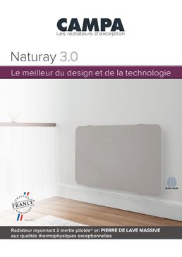 Radiateur électrique à façade en pierre de lave massive | Naturay Select 3.0