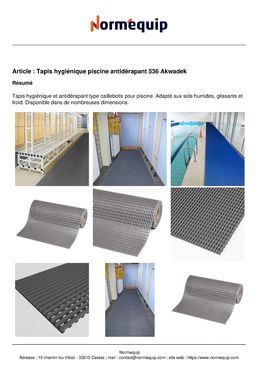 Tapis hygiénique piscine antidérapant 536 Akwadek