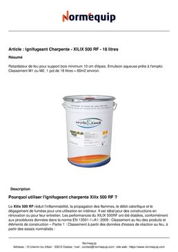  Ignifugeant Charpente - XILIX 500 RF - 18 litres