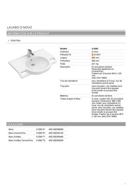 Lavabo PMR en céramique | O.Novo Vita