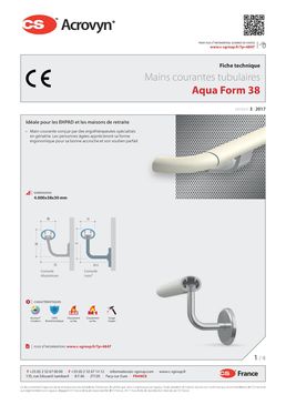 Main-courante tubulaire ergonomique | HRO-6 (Aqua form 38)