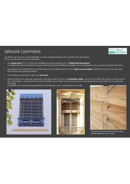 Brise-soleil orientable à lames en pin et chaînes et clips en Inox | Jalousie Lyonnaise