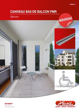 Caniveau bas grande longueur pour balcon PMR | Caniveau Bas CAB134