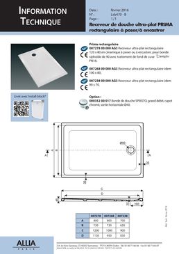 Receveur ultraplat à poser ou à encastrer  | Prima Up