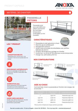 Passerelle piétons de chantier en acier galvanisé à chaud avec garde-corps amovibles | ANOXA