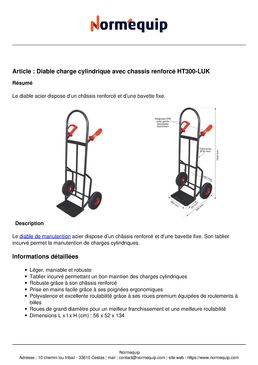 Diable acier bavette fixe 300kg