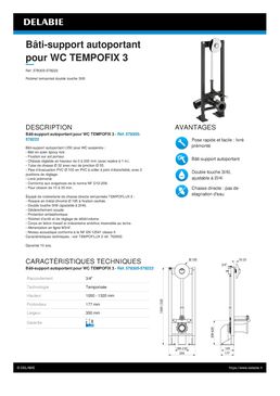 Bâti-support autoportant pour WC avec robinet TEMPOFLUX 2 | TEMPOFIX 3 Réf. 578305-578222