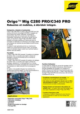 Générateur de courant de soudage MIG/MAG | Origo Mig C280 PRO/C340 PRO 