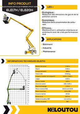 ÉLÉVATEUR ARTICULE HYBRIDE 17M