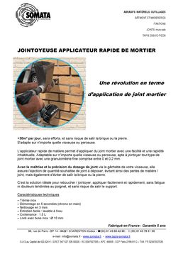 Jointoyeuse applicateur rapide de mortier | SOMATA