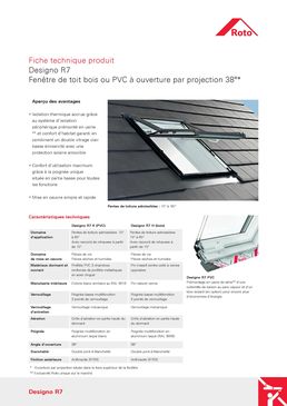 Fenêtre de toit projection 38°  | Designo R7K