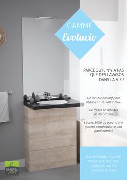 Solution Lavabo PMR avec cache-tuyau I Evolucio