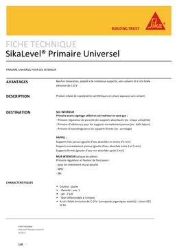 Primaire d'adhérence et d'accrochage pour sol intérieur avant ragréage | SikaLevel Primaire Universel