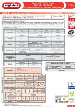 Bloc porte à 2 vantaux Ei30 DAS Sans Point de Fermeture avec asservissement déporté | Graphik Tecnik / Line