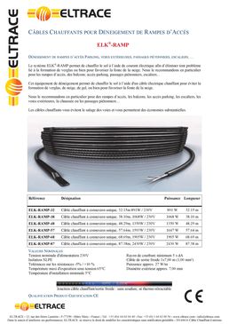 Câble chauffant pour sol extérieur | ELK Ramp