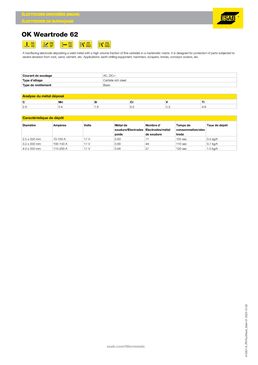 Electrode de rechargement dur | OK WEARTRODE 62 (84.84)