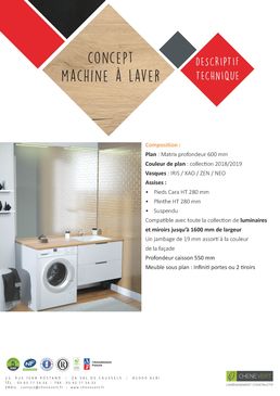 Meuble vasque de salle de bain avec emplacement lave-linge | Concept machine à laver