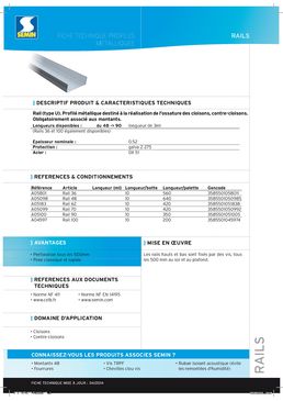 Rails métalliques type U pour réalisation d’ossatures de cloisons et de contre-cloisons | SEMIN 