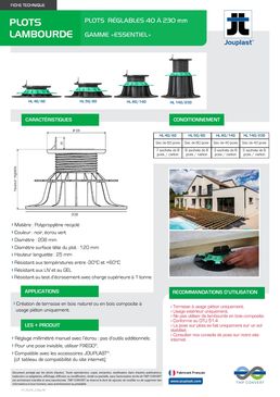 Plot réglable standard pour terrasse BOIS ou composite | Gamme ESSENTIEL de JOUPLAST