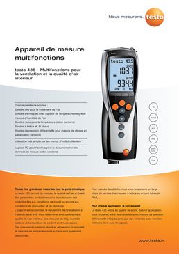 Appareils de mesure de la qualité de l'air | Testo 435