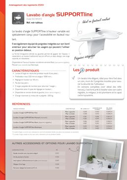 Lavabo d’angle à hauteur variable | Supportline