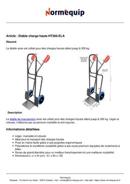 Diable acier charge haute 300kg