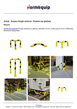 Arceau d'angle renforcé - Fixation sur platines