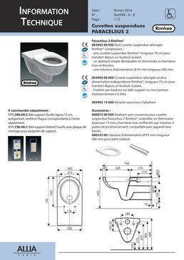 Cuvette suspendue allongée sans bride pour PMR | Paracelsus 2 Rimfree