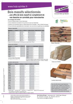 Plateaux sélectionnés-planches de rive/brut de sciage/lamelles | Gamme bois massif