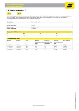 Electrodes de soudage | OK Weartrode 60 T (84.78)