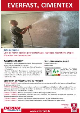 Colle de reprise pour accrochage des mortiers de ciment | EVERFAST CIMENTEX