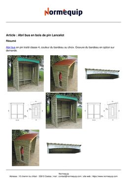 Abri bus en bois de pin Lancelot