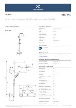 Colonne de douche thermostatique C3 | Olyos D1130AA