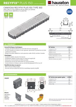 Caniveau en PE-PP de 15 cm de largeur intérieure pour zones industrielles | Recyfix Plus 150