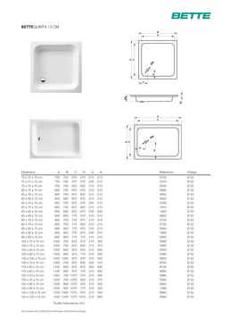 Receveur de douche profondeur 15 cm acier titane vitrifié | BetteQuinta 700-900 mm 