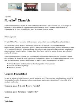 Revêtements muraux en fibre de verre Novelio® CleanAir