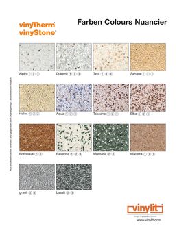 Clins en matériaux composites recouverts d'agrégats en 32 couleurs | Vinytherm