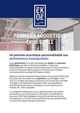 Panneau acoustique pour pose plafond en ilot suspendu | EKOE STYLE 