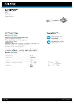 Mitigeur instantané de lavabo à commande au pied | Mitigeur MIXFOOT