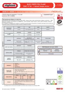 Bloc porte coupe feu EI60 minutes simple action pour ERP | Graphik Tecnik / Line