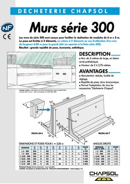 Murs béton préfabriqués de 2 à 3 m de longueur | Murs séries 200/250/300