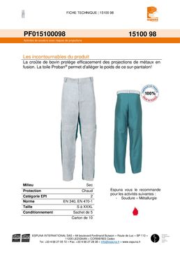 Sur-pantalon en croûte de bovin naturelle | 15100 98