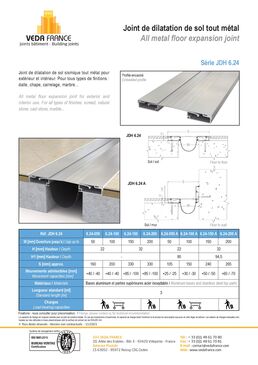 Joint de dilatation de sol sismique | JDH 6.24 