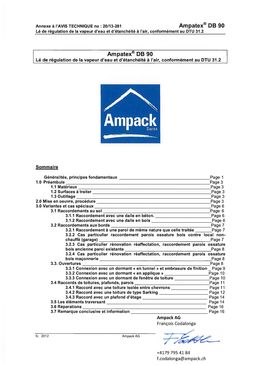 Lé de régulation de vapeur d'eau | Ampatex Variano 3