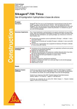 Hydrofuge pour béton soumis au gel | Sikagard 706 Thixo