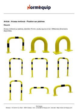 Arceau renforcé - Fixation sur platines